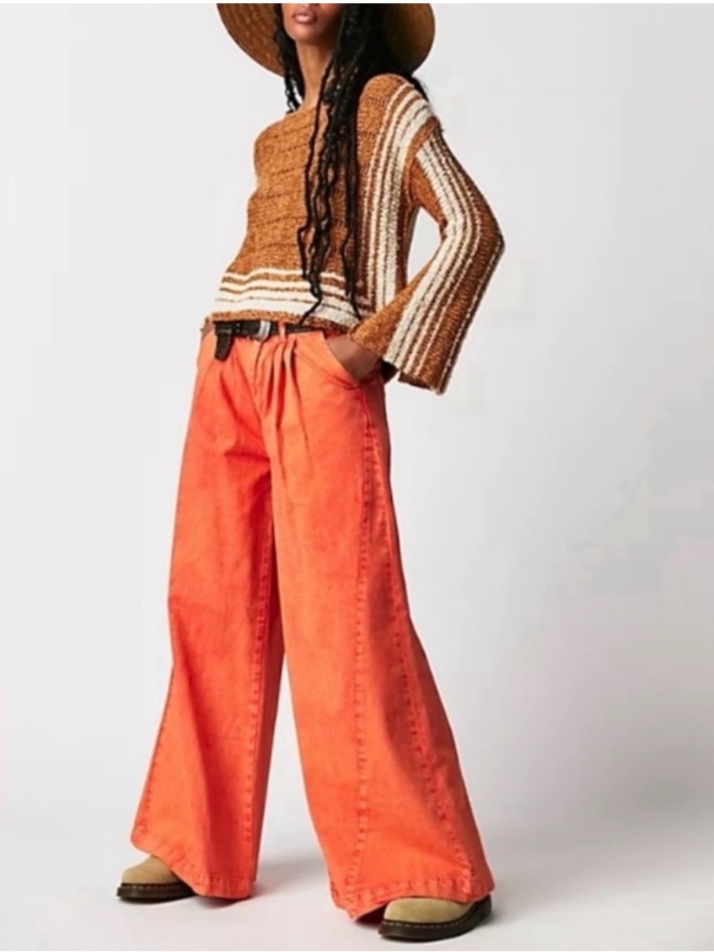Free People We The Free Equinox Wide Leg Denim Trouser NWOT - Picture 3 of 8